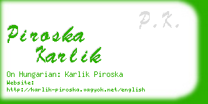 piroska karlik business card
